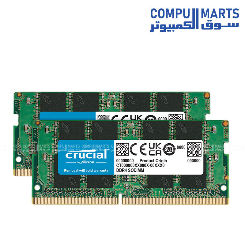 Crucial 32GB DDR4 3200MHz Laptop RAM Kit – Compumarts Egypt