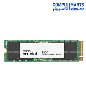 Crucial E100 M.2 2280 NVMe SSD compatible with laptops and desktops with M.2 slots