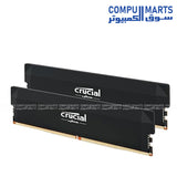 Crucial Pro 64GB DDR5 6400MHz CL40 RAM kit 2x32GB UDIMM gaming memory black