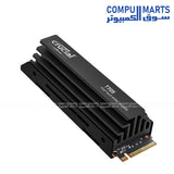 Crucial T705 4TB PCIe Gen5 NVMe M.2 SSD with heatsink 14100MB/s ultra fast high performance storage