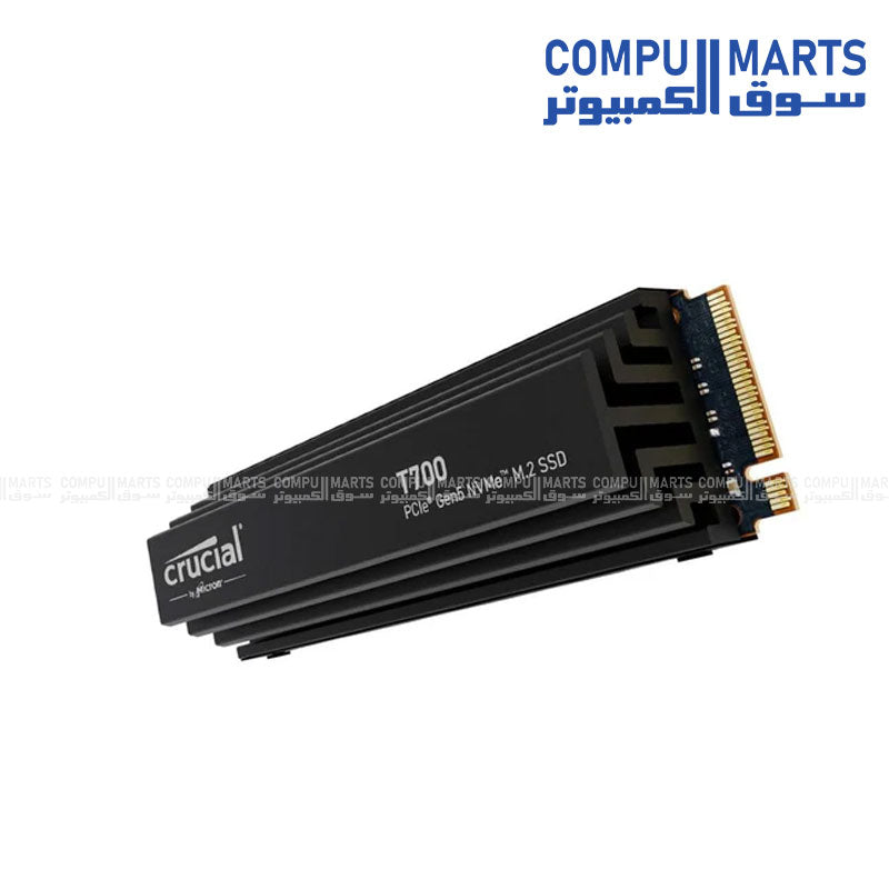 Crucial T705 4TB PCIe Gen5 NVMe M.2 SSD with heatsink 14100MB/s ultra fast high performance storage