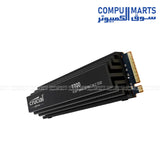 Crucial T705 4TB PCIe Gen5 NVMe M.2 SSD with heatsink 14100MB/s ultra fast high performance storage
