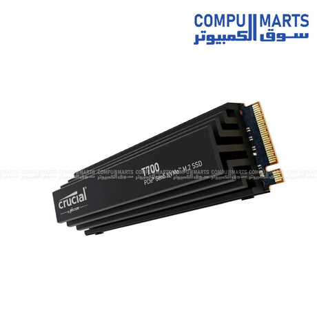 Crucial T705 4TB PCIe Gen5 NVMe M.2 SSD with heatsink 14100MB/s ultra fast high performance storage