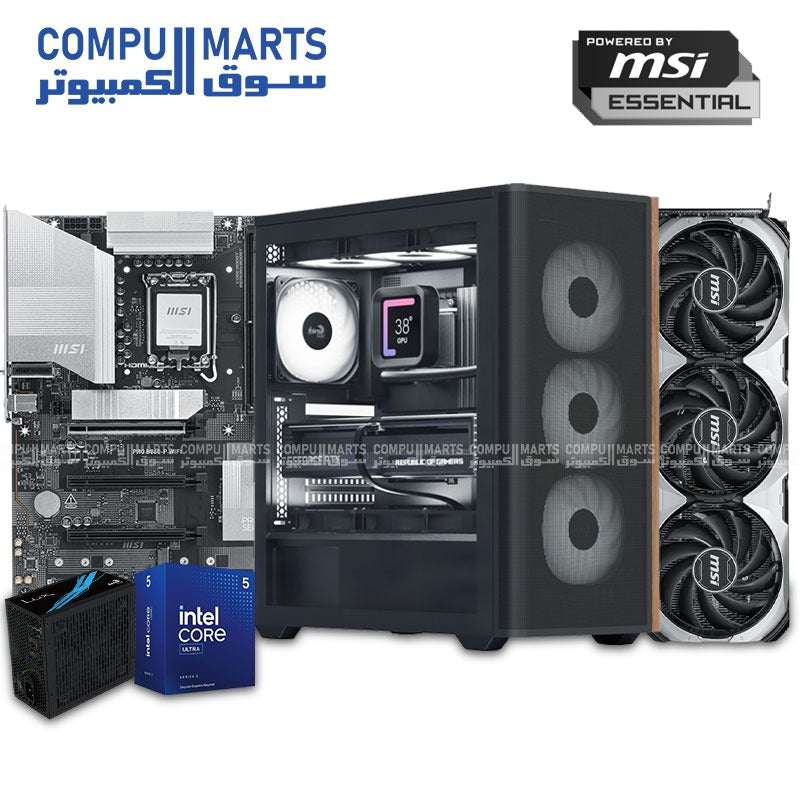Custom Gaming PC – Intel Core Ultra 5 225F, RTX 4060 Ti 8GB, 32GB DDR5, 500GB NVMe SSD – High Performance Gaming Build Egypt