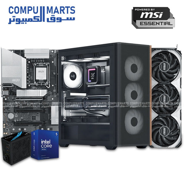 Custom Gaming PC – Intel Core Ultra 5 225F, RTX 4060 Ti 8GB, 32GB DDR5, 500GB NVMe SSD – High Performance Gaming Build Egypt