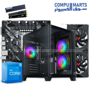 Custom Gaming PC – Intel Core i5-12400F – RTX 4060 Ti 8GB – XIGMATEK PANO M Nano Micro Tower + PSU – Compumarts Egypt