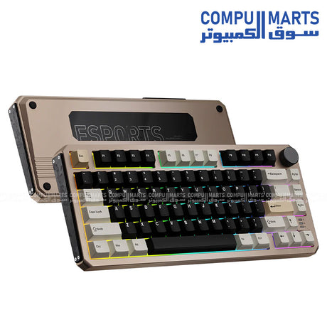 DAREU A75 HE gaming keyboard with 75% layout, aluminum construction, magnetic switches, corded connection, and RGB lighting