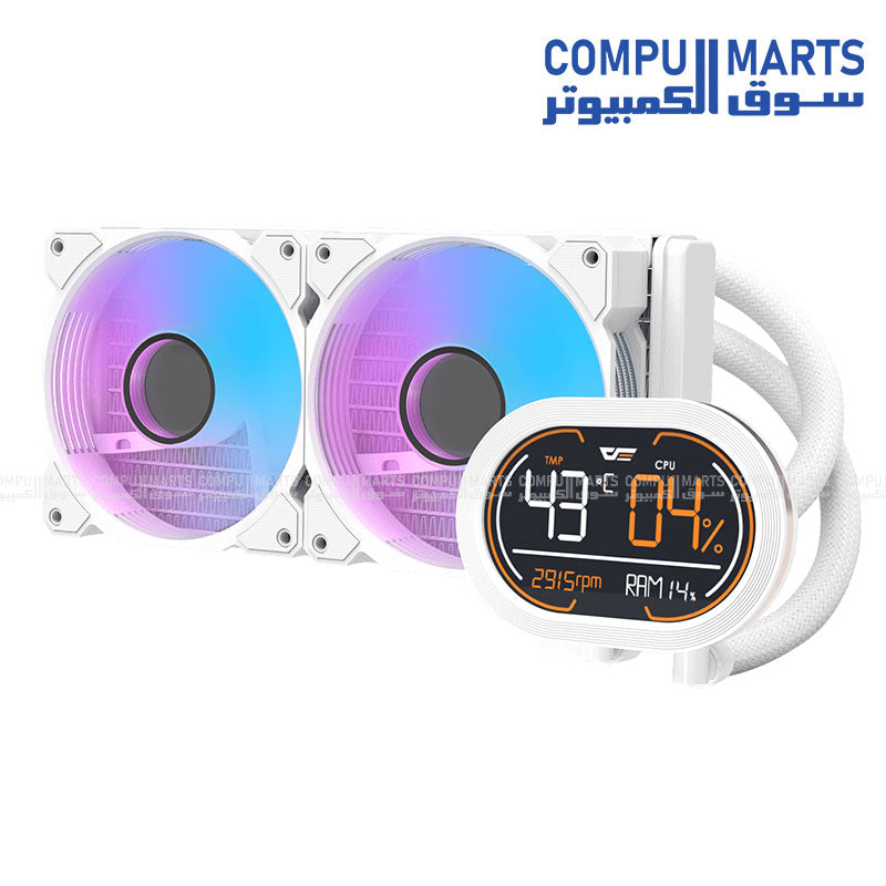 DARKFLASH DH240D Liquid CPU Cooler – 240mm Radiator, Dual 120mm Fans, Intel & AMD Support