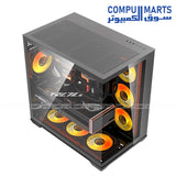 Black DarkFlash C280 Mid Tower case with tempered glass panels and included 850W PSU at Compumarts Egypt