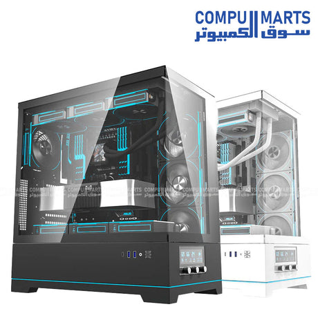 Darkflash DY451 Pro ATX PC Case with tempered glass side panel, spacious interior for high-performance gaming builds, optimized airflow design, and modern RGB-ready aesthetics