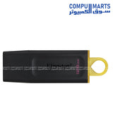 Kingston DataTraveler Exodia 256GB USB 3.2 flash drive in black and pink color, compact design with protective cap, ideal for fast data transfer and storage.