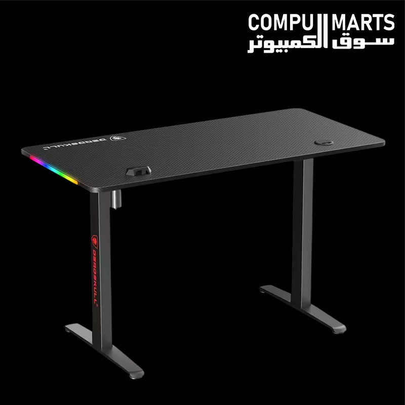 Deadskull Electric Motorized Gaming Desk with MDF desktop and RGB lighting