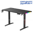 Deadskull RGB Electric Height-Adjustable Gaming Desk by Mowang with rectangle MDF surface in black, available in Egypt.