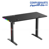 Deadskull gaming desk with assembly required, rectangle shape, and black finish available through Compumarts.