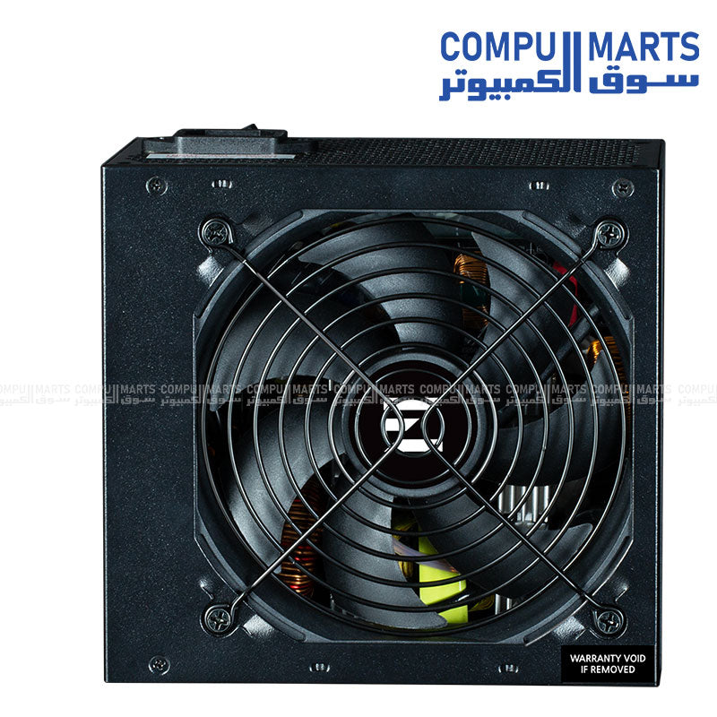 DecaMax ZM600-LX3 600W ATX power supply with 120mm fan hydro dynamic bearing and multiple protection features for PC builds in Egypt