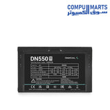 DeepCool DN550 Power Supply – 550W, 80 PLUS Certified, 230V Efficiency, Reliable Performance for Entry-Level Builds