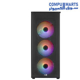 AeroCool Designer Mid-Tower Case – ARGB Mesh Front – Tempered Glass Side Panel – Gaming PC Case