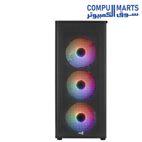 AeroCool Designer Mid-Tower Case – ARGB Mesh Front – Tempered Glass Side Panel – Gaming PC Case