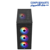 AeroCool Designer Mid-Tower Case – ARGB Mesh Front – Tempered Glass Side Panel – Gaming PC Case