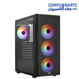 AeroCool Designer Mid-Tower Case – ARGB Mesh Front – Tempered Glass Side Panel – Gaming PC Case
