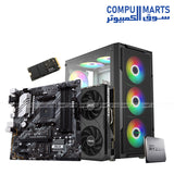 EPIC RYZEN BUNDLE – AMD Ryzen 5 5600 + ASUS Dual RTX 5050 8GB + ASUS PRIME B550M-A + 256GB NVMe SSD + XANDER HULK MESH 700W