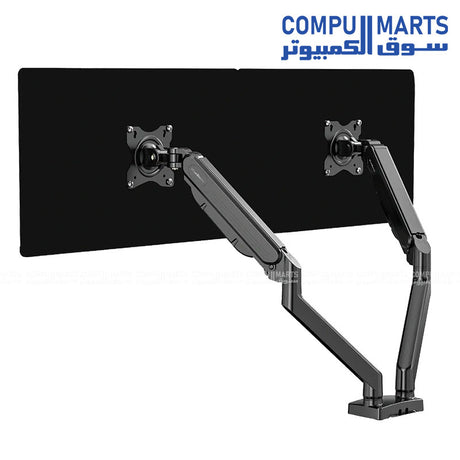 MBD1 Dual Arm Monitor Stand with Built-in Gas Piston and 160-460 mm height adjustment
