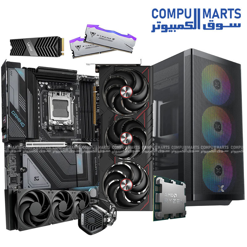 FLEX RENDER Ryzen 9 9900X Workstation PC Build with X870 Motherboard, 32GB DDR5, Liquid Cooling and Optional GPU