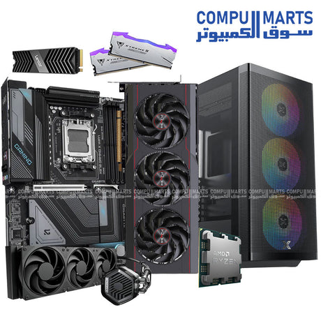 FLEX RENDER Ryzen 9 9900X Workstation PC Build with X870 Motherboard, 32GB DDR5, Liquid Cooling and Optional GPU
