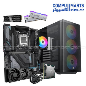 FLEX RENDER Ryzen 9 9900X Workstation PC Build with X870 Motherboard, 32GB DDR5, Liquid Cooling and Optional GPU