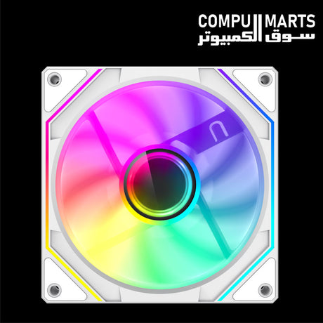 GameMax FN12A-S8I-R black fan with semi-transparent white reverse blades