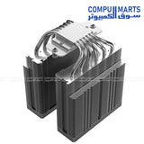Advanced CPU air cooler featuring 58CFM airflow capacity 1.94mmH2O static pressure and hydraulic bearing fan technology for durable cooling performance