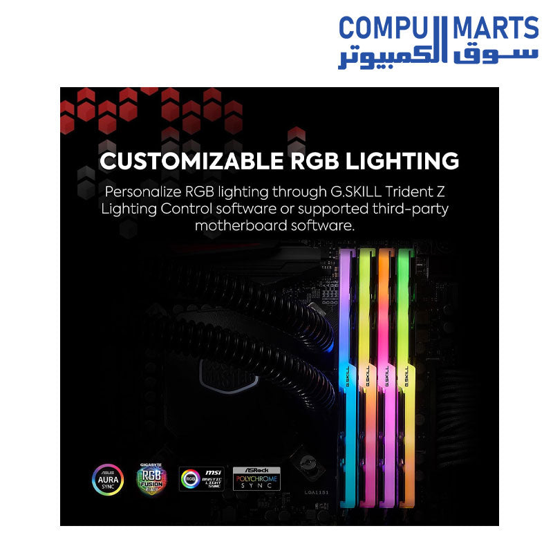 مجموعة ذاكرة ج سكيل ترايدنت زد RGB DDR4 بسعة 16 جيجا بايت (شريحتين 8 جيجا بايت) تأتي بسرعة 4400 ميجاهرتز مع زمن وصول CL18-19-19-39 وجهد تشغيل 1.4 فولت.

