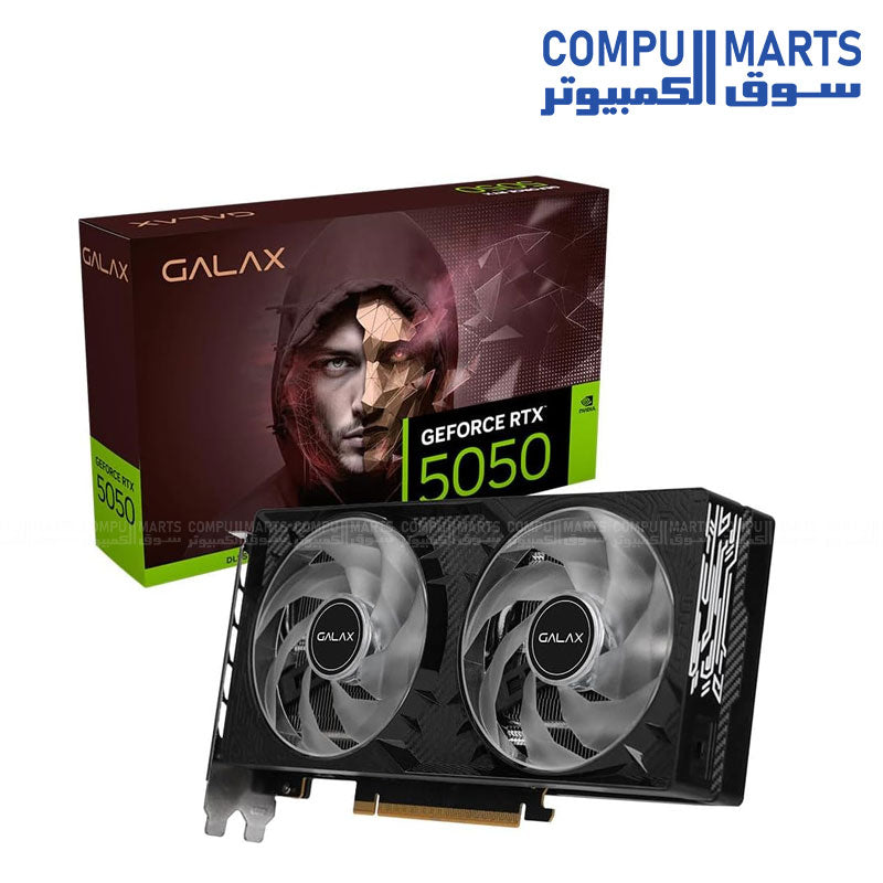 GALAX GeForce RTX 5050 8GB 1-Click OC GDDR6 128-bit Gaming Graphics Card -55NSL8MHDCHD
