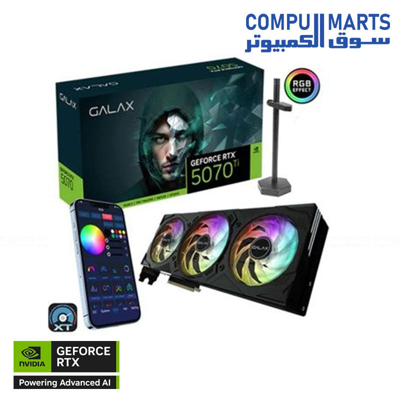 Galax GeForce RTX 5070 Ti EX Gamer 16GB GDDR7 Gaming Graphics Card White - Black