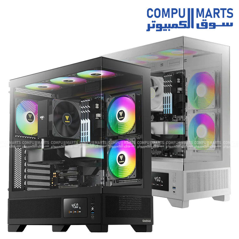 GAMDIAS ATLAS M1 PC Case, ATX Gaming Mid Tower, No-Hub, Real-time Moni ...