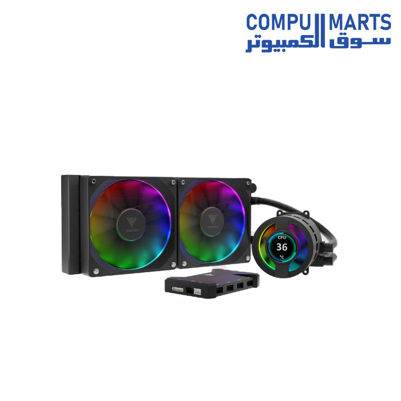 GAMDIAS CHIONE P3-240U IPS LCD ARGB Liquid CPU Cooler