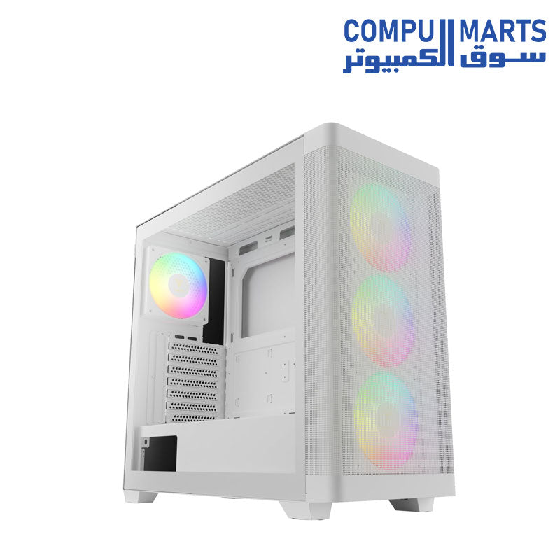 ATHENA M3 Mid Tower PC Case E-ATX 360mm Radiator Support 4 ARGB PWM Fans - White