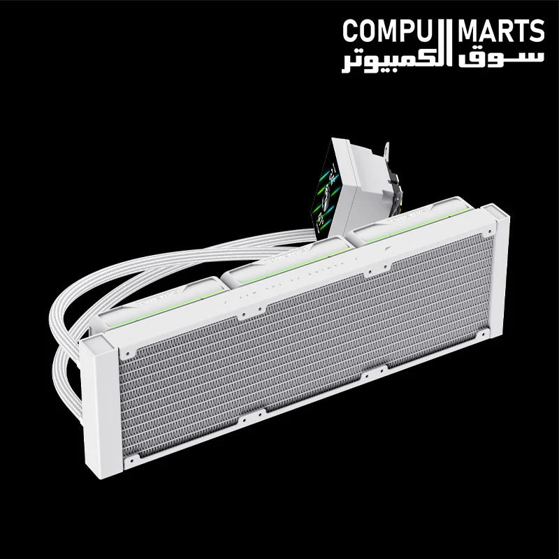 GAMEMAX HAILSTORM 360 360mm Liquid CPU Cooler with 3.95-Inch LCD Display and ARGB Lighting BL/WH