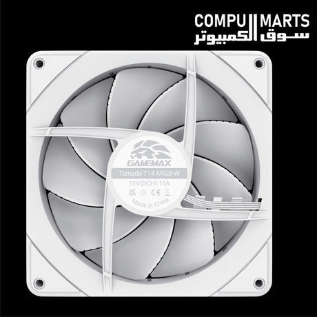 GAMEMAX Tornado T14 ARGB-W hydraulic bearing case fan