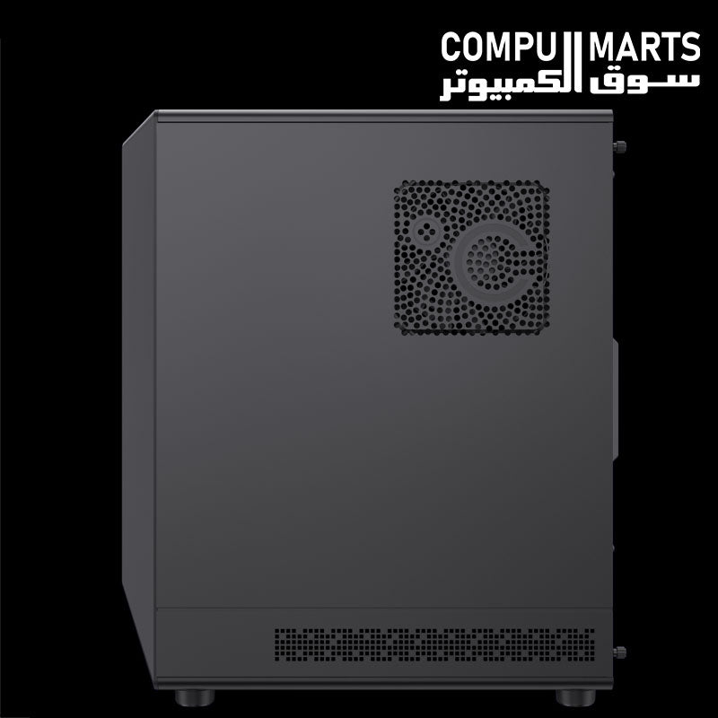 Mid Tower computer case with tempered glass front and left side panels