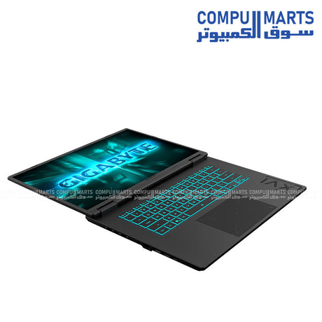 لابتوب GIGABYTE Gaming A16 CVH من الأمام بشاشة 16 بوصة 165Hz
