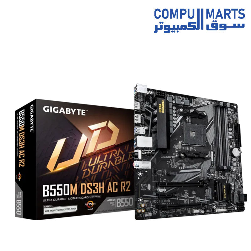 GIGABYTE B550M DS3H AC R2.0 motherboard for AMD Socket AM4 processors