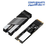 GIGABYTE AORUS Gen4 7300 SSD 1TB with PCI-Express 4.0 x4 NVMe 1.4 interface, M.2 2280 form factor, DDR4 1GB cache, and up to 7300 MB/s read speed