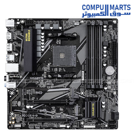 GIGABYTE B550M DS3H AC R2 – Micro‑ATX AM4 Motherboard – DDR4 OC 4733MHz – PCIe 4.0 – Dual M.2 – Wi‑Fi 5 & Bluetooth 4.2 – Gigabit LAN

