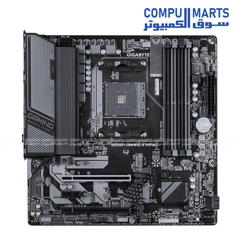 GIGABYTE B550M GAMING X Wi‑Fi 6 – Micro‑ATX AM4 DDR4 OC, PCIe 4.0, Dual M.2, Gigabit LAN & Wi‑Fi 6
