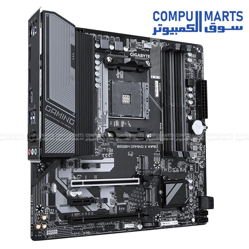 GIGABYTE B550M GAMING X Wi‑Fi 6 – Micro‑ATX AM4 DDR4 OC, PCIe 4.0, Dual M.2, Gigabit LAN & Wi‑Fi 6
