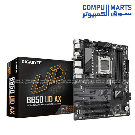 GIGABYTE- B650 UD- AX -ATX -- AM5-socket -DDR5 memmotherboard ory slots 
