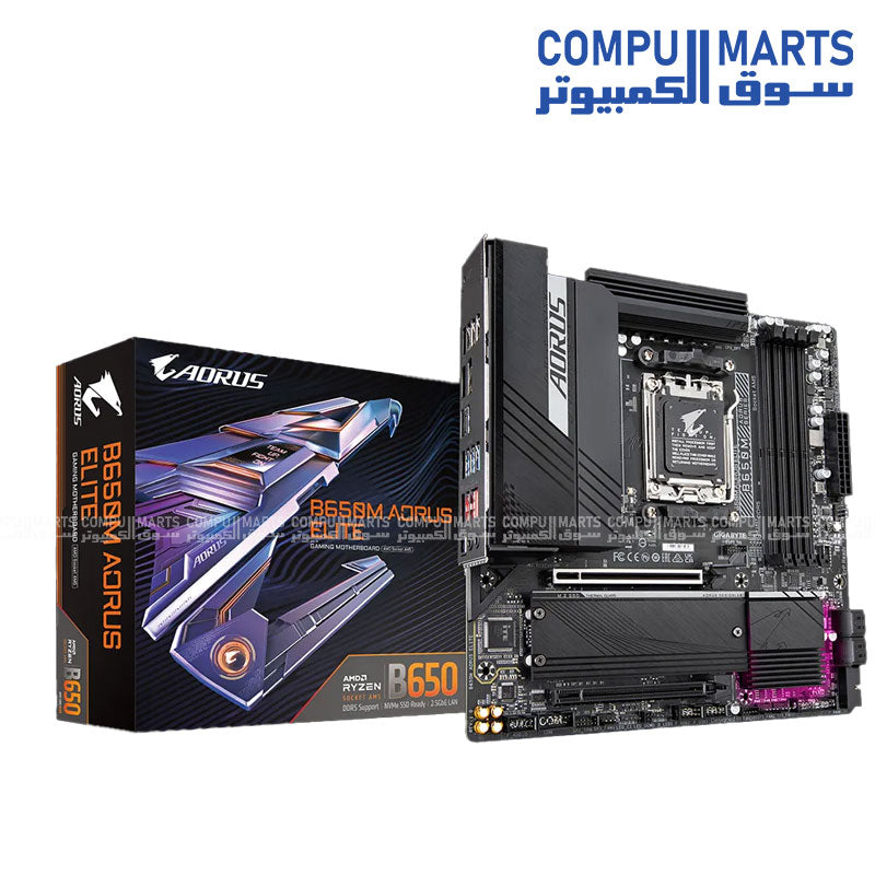 GIGABYTE B650M AORUS ELITE DDR5 Micro‑ATX Motherboard – AM5, PCIe 5.0