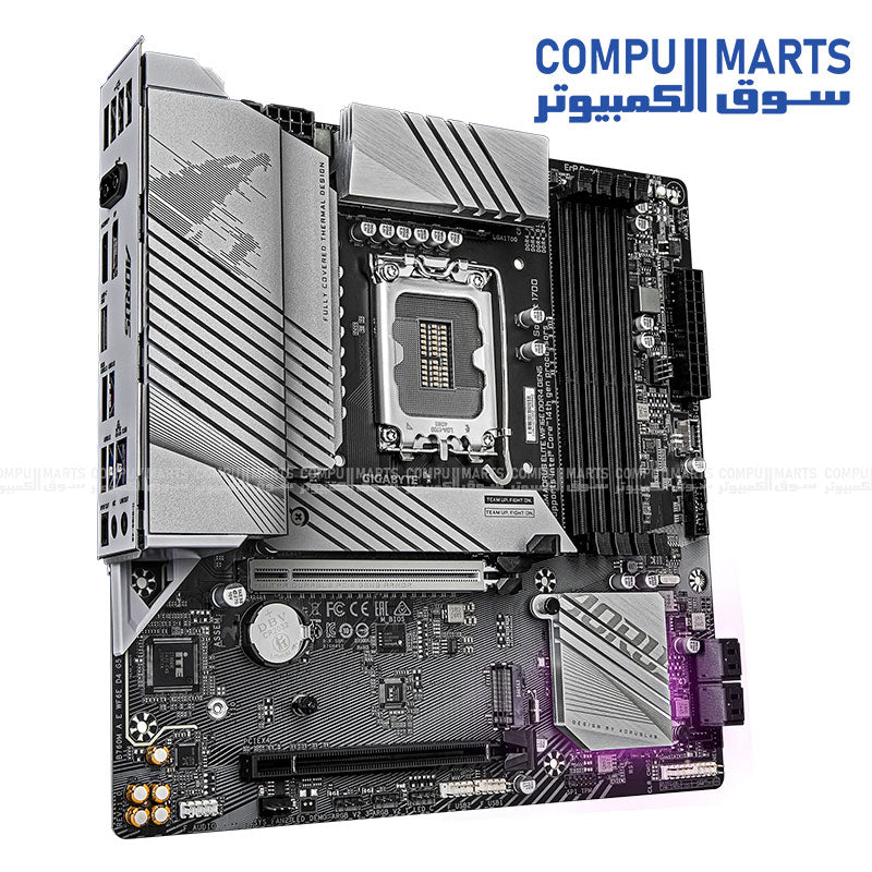 GIGABYTE B760M AORUS ELITE WiFi6E GEN5 – Micro‑ATX LGA1700 Motherboard – PCIe 5.0 x16 – DDR4 5333MT/s OC – Dual M.2 – Wi‑Fi 6E & 2.5GbE LAN
