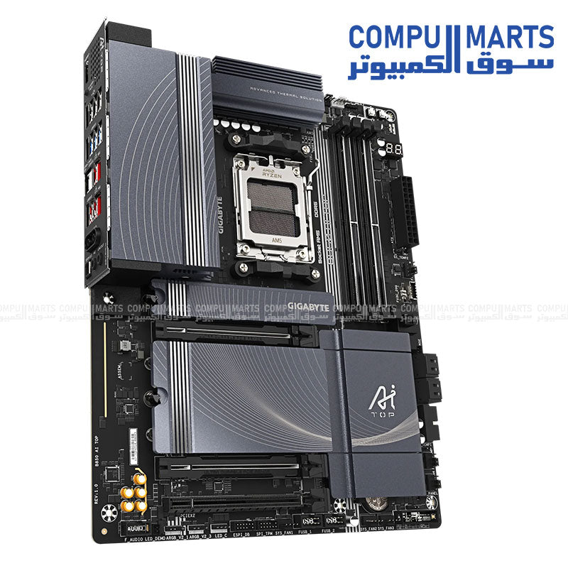 GIGABYTE B850 AI TOP – ATX AM5 Motherboard – DDR5 OC up to 8600MT/s – PCIe 5.0 x16 – Wi‑Fi 7 & Dual 10GbE LAN – EZ‑Latch M.2 Slots
